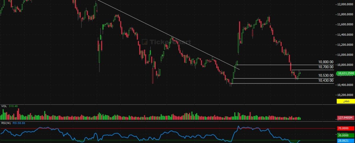 مؤشر افتتاح جلسة اليوم الاثنين  8/12/2025